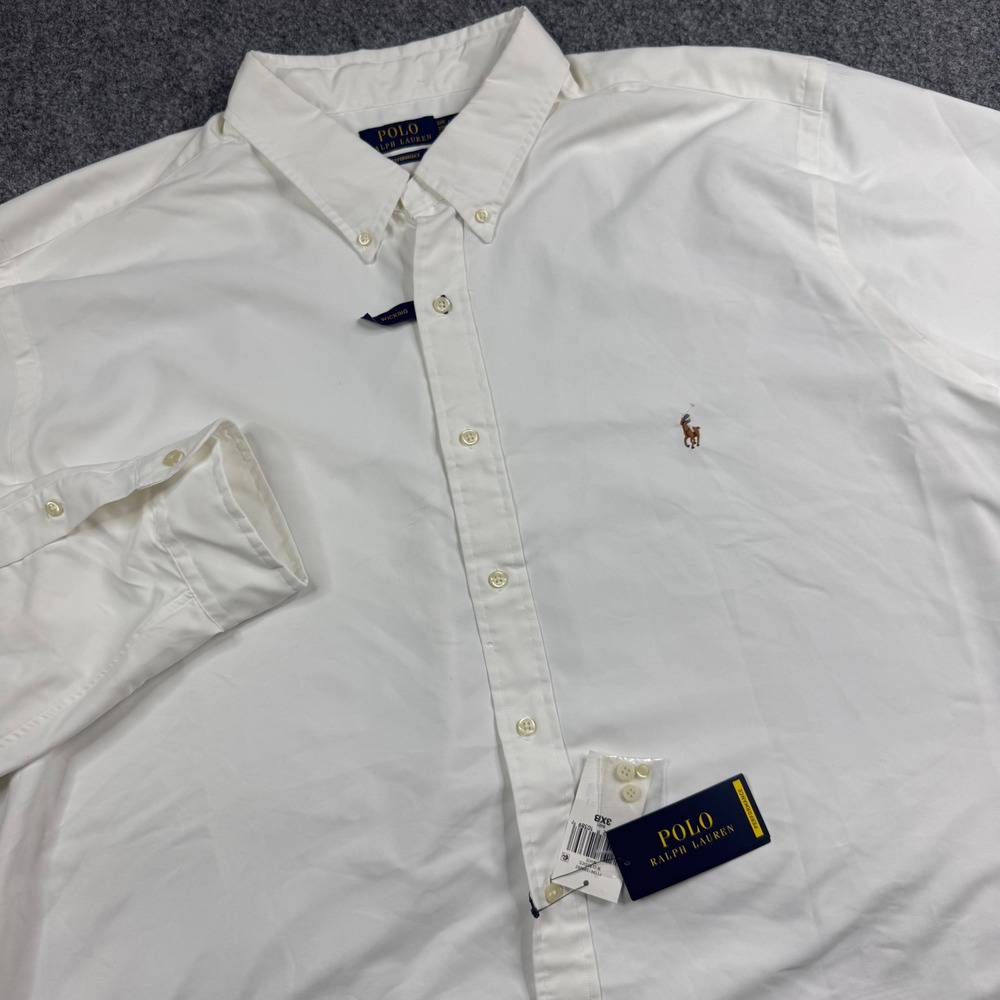 Polo Ralph Lauren Button Down Shirt Mens 3XB White Performance Wicking NWT